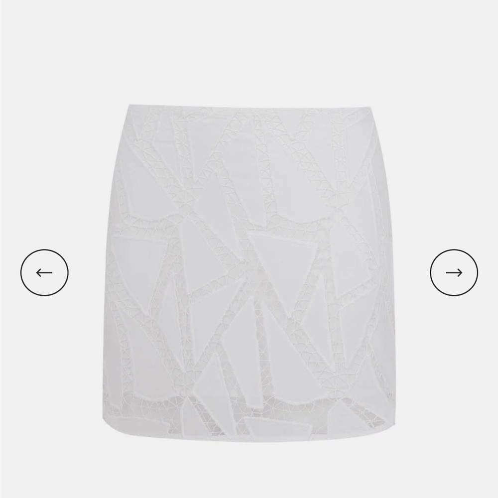 Vix Paula Hermanny White Sheer Geometric Mini Skirt - New with Tags